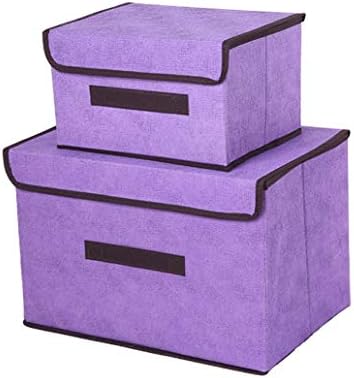 ふた付き 収納ボックス 幅38 奥行25 高さ25cm 取っ手付き 完成品 2個組 不織布収納ボックス フタ付き 折りたたみ収納ケース 大容量 パープル 幅27 奥行 高さ16cm 洋服収納 2個セット S L お部屋の片付けにも便利 Sweatbroadway Com