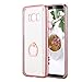 Galaxy S8 Plus Case, Slim Thin Clear Luxury TPU Rose Gold Bumper Case Cover with Built-in Ring Grip Holder for Samsung Galaxy S8 Plus - Rose Gold