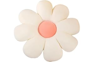ZL ybxdxz Flower Pillow,Flower Shaped Throw Pillow Butt Cushion Flower Floor Pillow,Seating Cushion,Cute Room Decor & Plush Pillow for Bedroom Sofa Chair.Car Cushion (15.7, White)