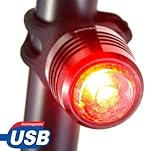 Night Provision™ USB Rear Micro Bike Light Rechargeable LED 100% NIPRO RED (1 Pack)