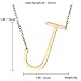 Gmai Women's Classic Stainless Steel Big Letter Necklace Initial Chain Script Pendant Name Necklace Sideways Large Initial Necklace for Women Gift(Gold Letters A-Z Available)