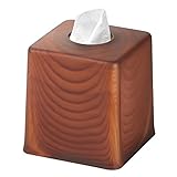 mDesign Facial Tissue Box Cover/Holder for Bathroom Vanity Countertops - Brown