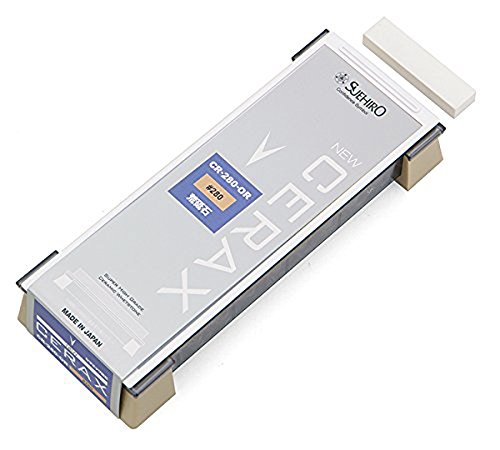 Suehiro New Cerax CR-280-OR Size 3 Coarse Whetstone Japanese Ceramic Sharpening Stone for Adjustment of Nicked Edges, Nagura Included, 183 x 63 x 20 mm
