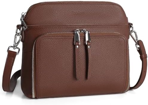 Alldaily Small Triple Zip Crossbody Purse for Women, Vegan Leather