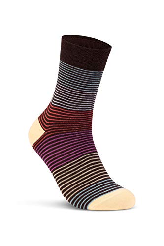6-oder-12-Paar-Damen-Socken-Ringel-Baumwolle-Komfortbund-Bunt-Geringelt