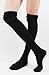 WOWFOOT Ladies' Knit Over The Knee High Socks Women Girl Slouch Stockings Boots