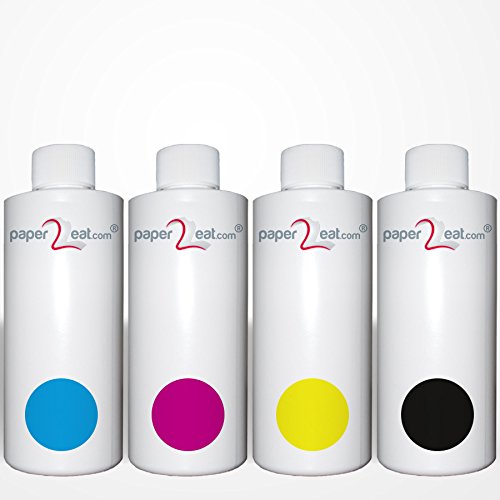 Click Here to See More Images paper2eat Multipack of 4 x Edible Ink Refill Bottles (4 x 3.5 fl. oz.) for all Canon Printer Models