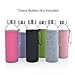 Neoprene Glass Water Bottle Sleeves Holders With Carry Straps - 6 Pack Multi-Color - 16-18oz Bottle Size - Quality Rubber Insulation for Colder Or Hot