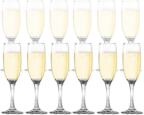 Dailyware Toasting Flutes (Set of 12), Elegant Style Glasses, Perfect for Special Occassions (Pack of 3)