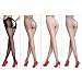 Women’s Sexy Sheer Crotchless Pantyhose - Push-up Satin Open Crotch Free Tights - Reinforced Toe (3 Pair 15D Coffee)
