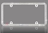 Shining Double Row Crystal Metal Chrome License Plate Frame (White Crystal)+Free Screw Cap-New Arrival