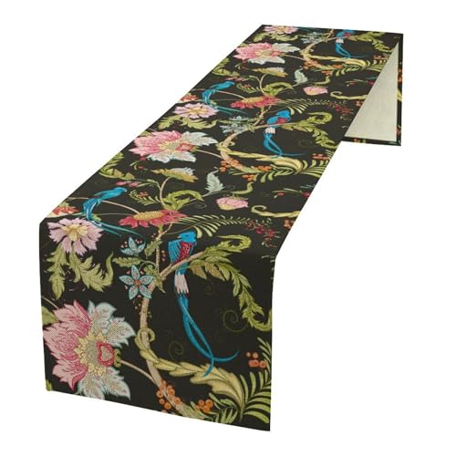 ICMOLYYENLO Floral Butterfly Table Runner Seasonal