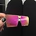 LKEYE - Unique Oversize Shield Vintage Square Sunglasses LK1705 Gold Frame/Rose Lens