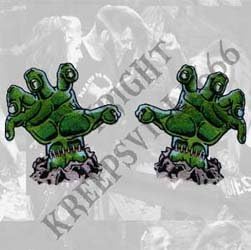 Novelty Iron On Patch - Creepy Zombie Dead Horror Hands from Grave Applique