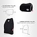 Travel Ease Car Lumbar Support Back Cushion & Headrest Neck Pillow Kit for Seat Cushion Memory Foam Erognomic Design Universal Fit for Car Seat with Back Pain Relief (Black)
