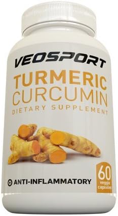 Veosport Turmeric Curcumin Dietary Supplement with Bioperine, 60-Vegie Capsules