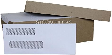 500ct, #9 Double Window Security Envelopes, Tinted, Gummed Seal. Fits Quicken, Quickbooks, Microsoft Money Checks, Quick Books, Intuit