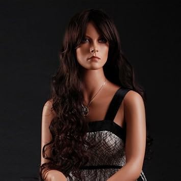 Buy Fashion Kanekalon Side Swept Bangs Long Wave Hair Wig 1