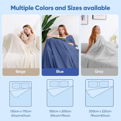 Marchpower Cooling Blanket, Arc-Chill 3.0 Summer Blanket Double-Sided Cooling Blanket, Soft and Breathable Knit for Sweats Loafers Warm Sleepers, 150 x 200 cm, Cream