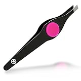 QHP Best Tweezer Stainless Steel Ultra Comfortable Hair Eyebrows Removal Personal Care for Facial Hair with Silicon Grip Remove Body Nose and Ear Ingrown Hairs for Women Men Beauty Care and First Aid