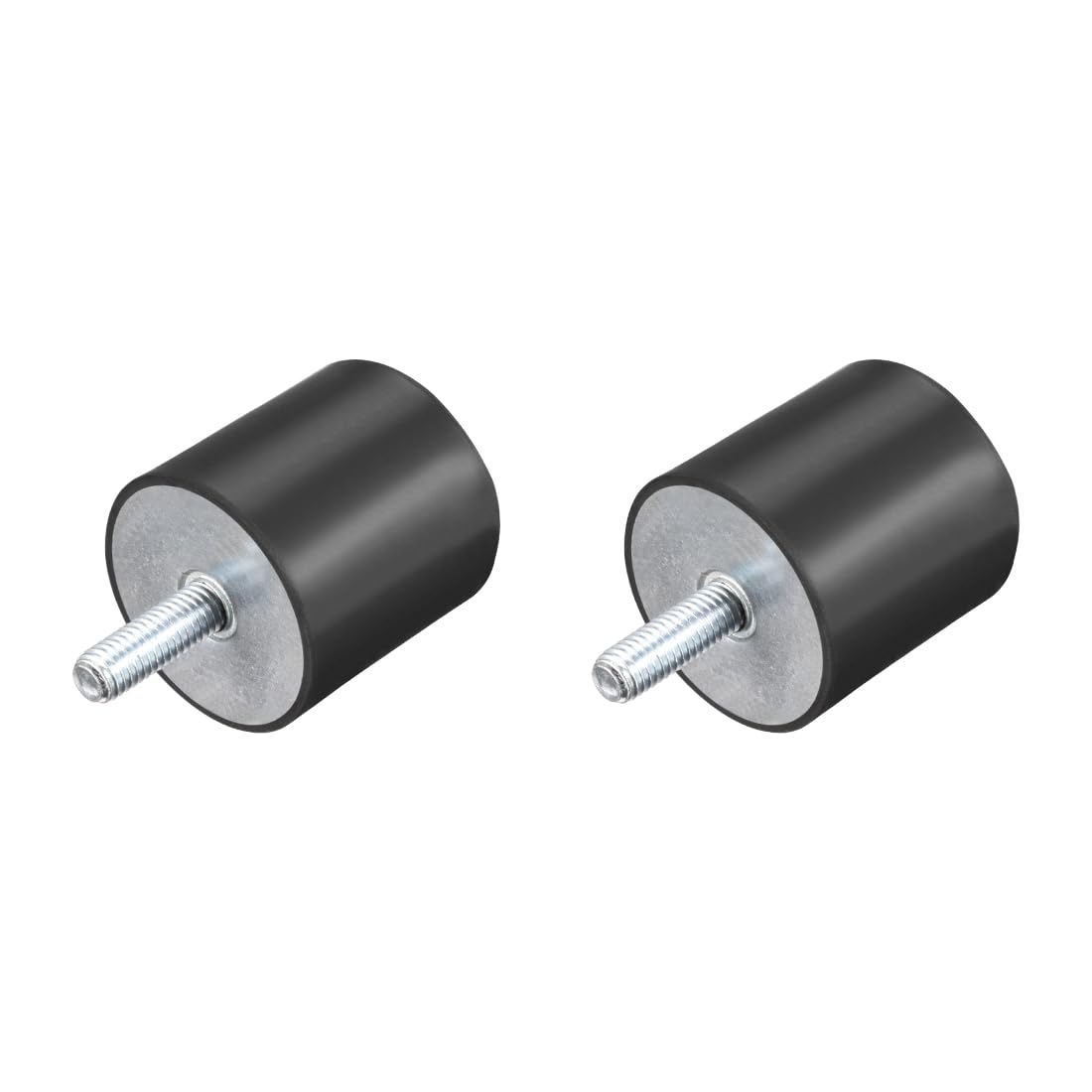 sourcing map M8 Thread Rubber Mounts,Vibration Isolators,Cylindrical Shock Absorber Rubber 40 x 40mm 2pcs