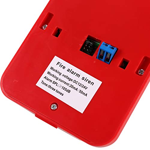 UHPPOTE Wired 12/24VDC Sound and Light Fire Alarm Warning Strobe Siren