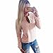Winson Lady Winter/Fall Hoodies Long Sleeves Zipper Round Collar Simple Loose New,Pink,Small