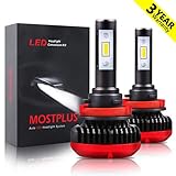 MOSTPLUS 60W 7800LM LED Headlight Conversion Kit H11 H8 H9 6000K Low Beam Set-3 Years Warranty
