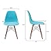 Poly and Bark Vortex Modern Mid-Century Side Chair with Wooden Walnut Legs for Kitchen, Living Room and Dining Room, Aqua