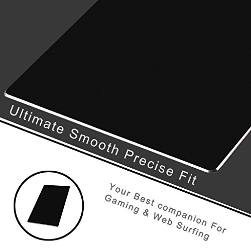 Mouse Pad, Qcute 9.18" 6.11" Gaming Aluminum Mouse Pad W Non-Slip Rubber Base & Micro Sand Blasting Aluminium Surface for Fast and Accurate Control (Small, Light Black)
