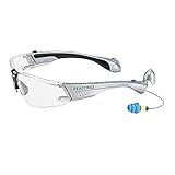 ReadyMax SoundShield Construction Style, Silver Frame, Clear Anti-Fog, Scratch Resistant Safety Glasses w/Built in Hearing Protection