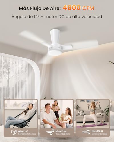 Airwit Ventilador de Techo con Luz LED, 41 Pulgadas, Motor DC Silencioso, 3 Aspas, Abanico de Techo Moderno con Control Remoto para Interior Acabado En Madera Amarilla, Color Madera Clara