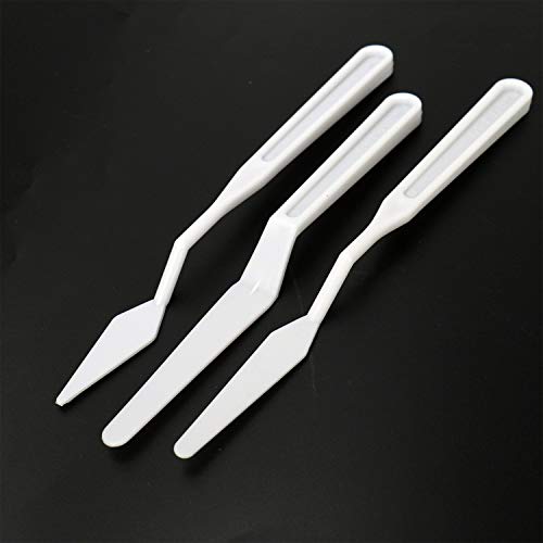 WEFOO Set of 3/18PCS Plastic Spatula Palette Knives Set with Six Thin and Flexible Art Tools for Oil Painting, Acrylic Mixing, Etc,White - Thumbnail 4