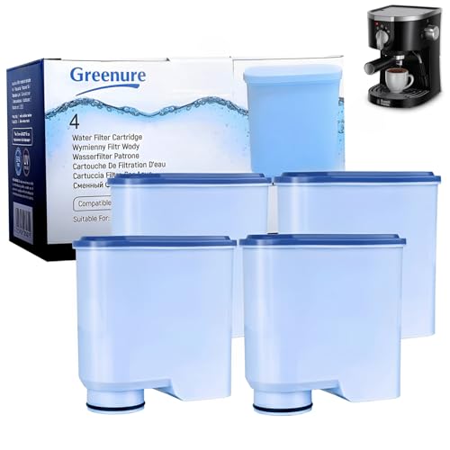 Paquete de 4 Filtro de agua compatible con Philips Saeco AquaClean CA6903/10/00/01/22/47, purificador de agua de escala antical dedicado, con carbón activado, para máquina espresso súper automáticas