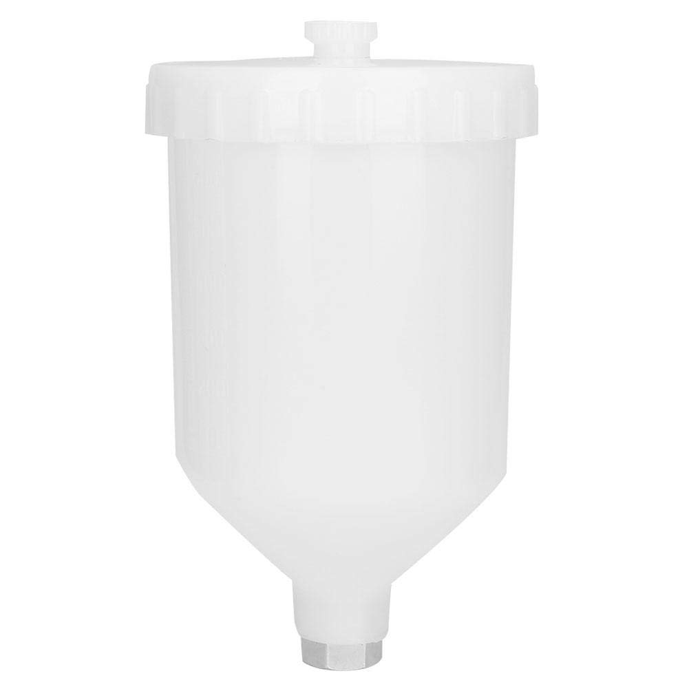 Fafeicy 600ml Spray Gun Pot for Paint Sprayer, High Hardness Plastic Paint Cup with Stainless Steel Threaded Connector, Airbrush Tool for Automotive Refinishing and DIY Projects