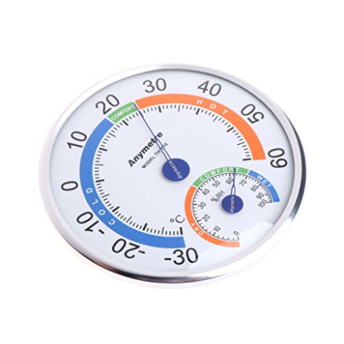 Qisuw Thermometer Hygrometer -Household Analog Round Temperature Humidity Weather Meter - Thumbnail 5