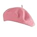 Acecharming Womens French Style Beret Wool Beanie Hat Cap(Thin, Pink)