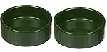 Moss Green Small Ceramic Terrarium Dishes, 3" Diameter X 1" High (2 Pack)
