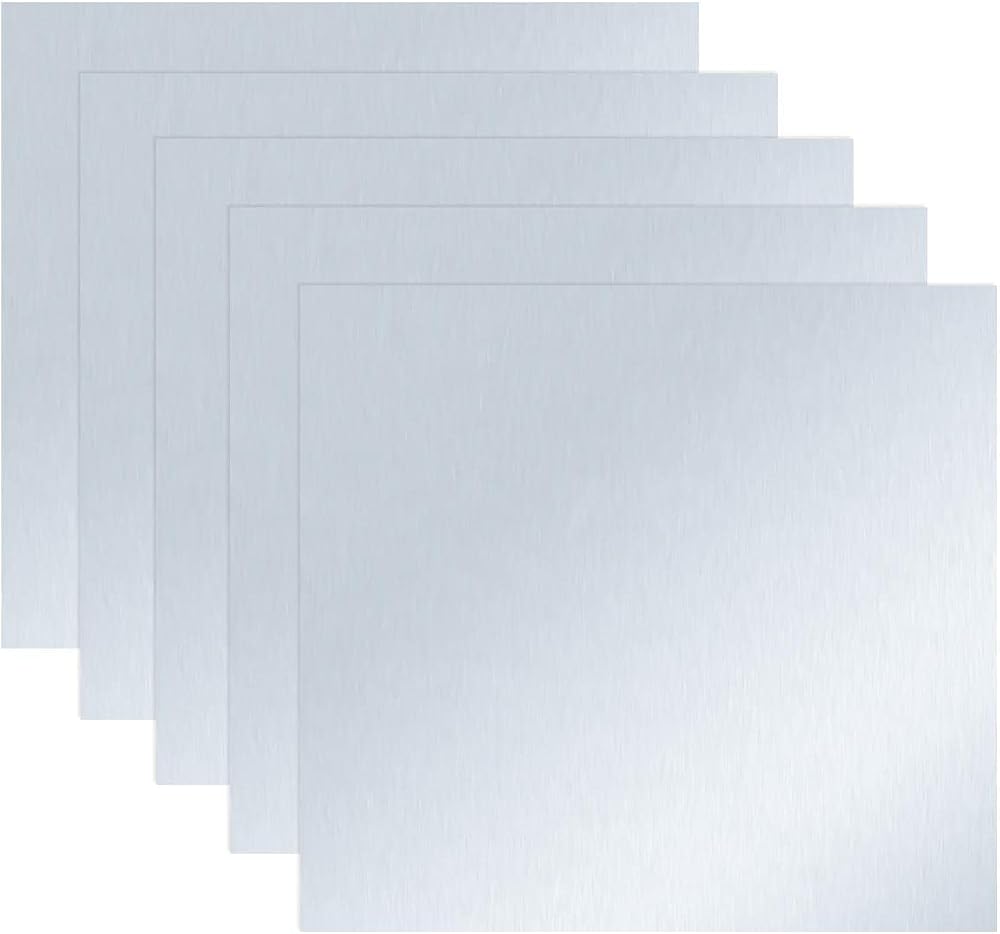 YINETTECH 5pcs 99.9% Pure Zinc Zn Sheet Plate 100x100x0.2mm Science Lab