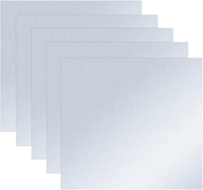YINETTECH 5pcs 99.9% Pure Zinc Zn Sheet Plate 100x100x0.2mm Science Lab