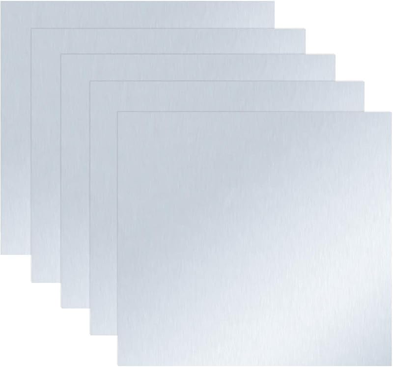 YINETTECH 5pcs 99.9% Pure Zinc Zn Sheet Plate 100x100x0.2mm Science Lab