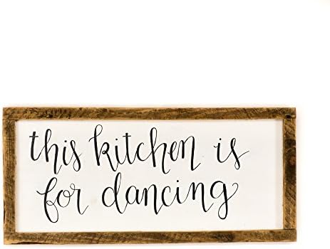 Rustic Kitchen sign Framed kitchen sign This kitchen is for dancing Rustic kitchen decor Wood kitchen sign Wood wall decor Framed wood signs