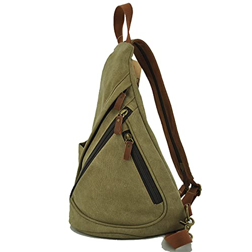 Chest Sling Day-pack Hiking Jogging Cycling Hanging Out Khaki