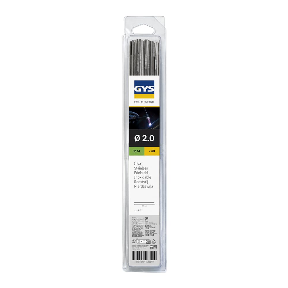 GYS - 087279 - GYS Stainless Steel TIG Filler Rods - Ø2.0 - (40 pack)