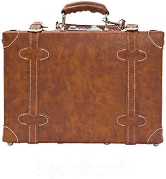 EDDAS ETHOS COSMETIC 12 Inch shoulder / Tote Bag PVC Vintage &amp; Retro Style Carry-On Luggage with 3 Dial Lock (Product of Korea) (Brown)