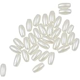 UUYYEO 100g 4 x 8mm Simulated White Pearls Oat Rice Beads Oval Freshwater Pearl Beads Gemstone for Jewelry Making