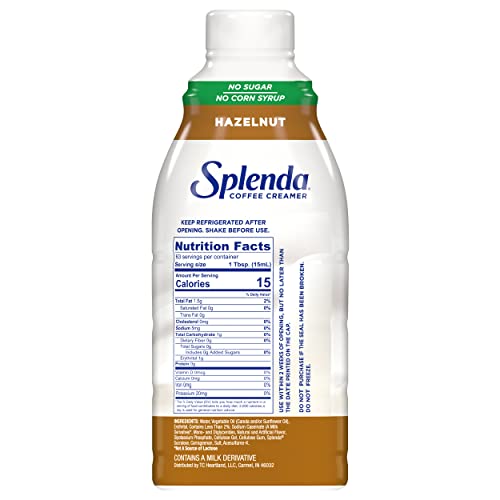 SPLENDA Sugar Free, Low Calorie Hazelnut Coffee Creamer, 32 Fl Oz