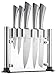Knife Set With Acrylic Stand Stainless Steel - 6 Piece - Cutlery Set For Cutting & Carving Great for Use in Cooking at Home And Commercial Kitchen - By Kitch N’ Wares