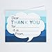 Thank You Note Cards - Kids Fill in the Blank Style - Blue Ombre - Flat Card Size 4.25 X 5.5 Inches - Pack of 15