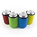 Beer Can Coolies - 4mm Thick Easy-On Supercoolies - Premium Set of 4 Assorted Collapsible Can Sleeves - Red, Green, Blue, Yellow